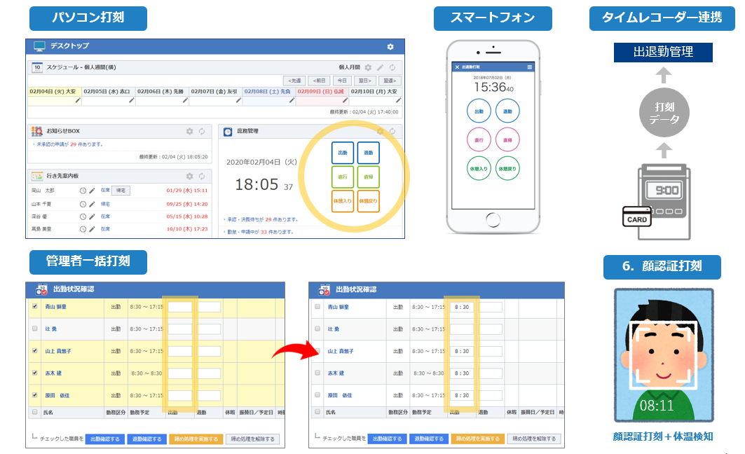 その他打刻のラインナップ